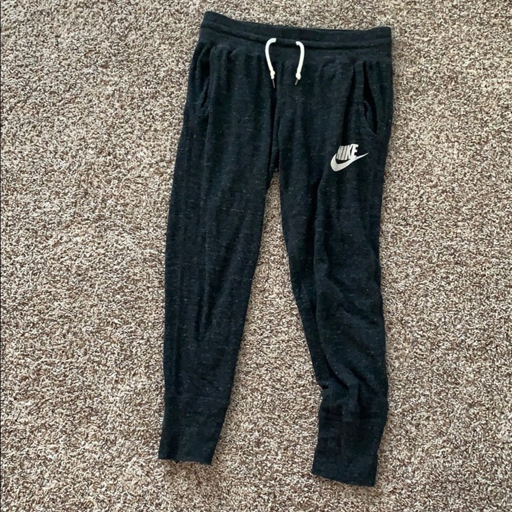Dark Gray Nike joggers.